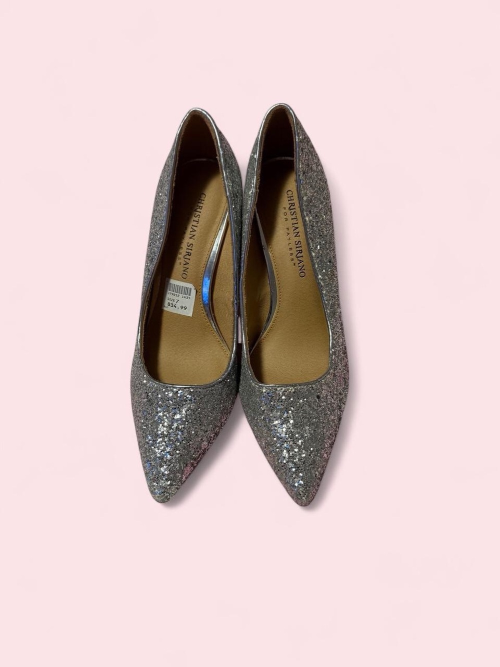 Christian Siriano Silver Glitter Pointed Pumps - Picture 3 of 7